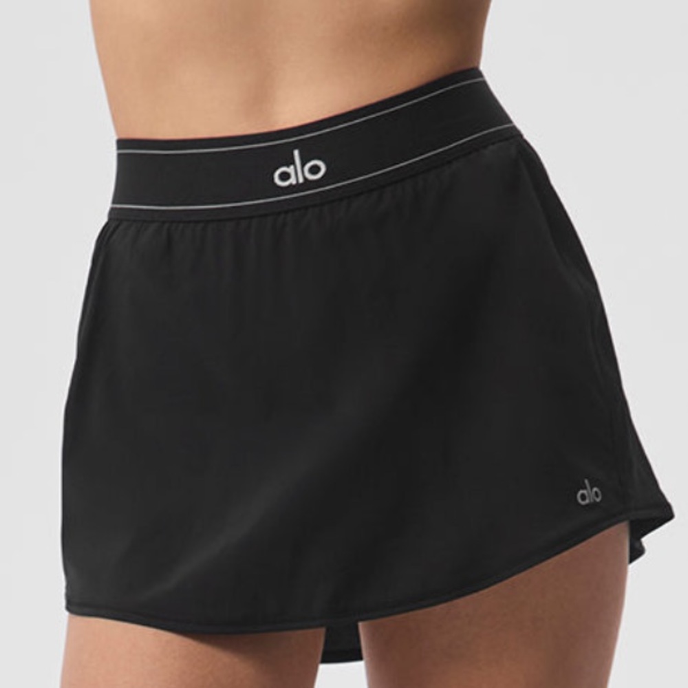 Black Alo Match Point Tennis Skirt
